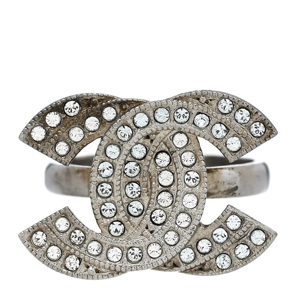 Crystal Double CC Ring 52 6 Silver