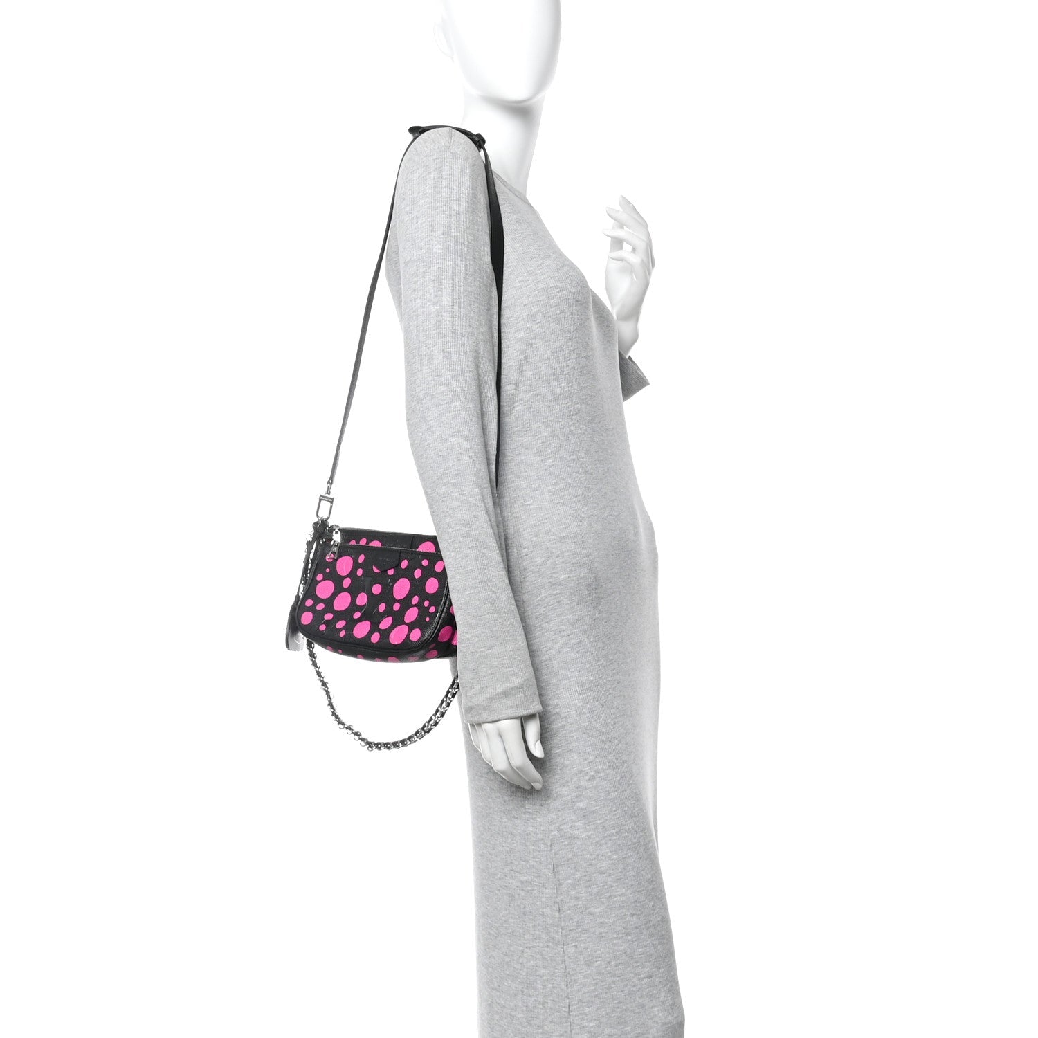 Louis Vuitton LV X YK Empreinte Multi Pochette Accessories Black Fuchsia