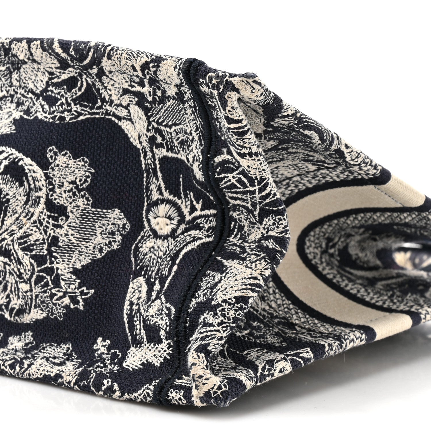 Christian Dior Calfskin Dioriviera Toile De Jouy Small Book Tote With Strap Blue Multicolor