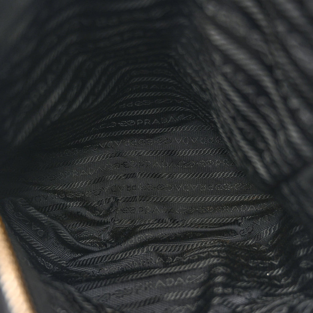 Prada Nylon Tessuto Impuntu Quilted Flap Shoulder Bag Black