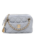 Chanel Lambskin Quilted Mini Camera Case  Grey