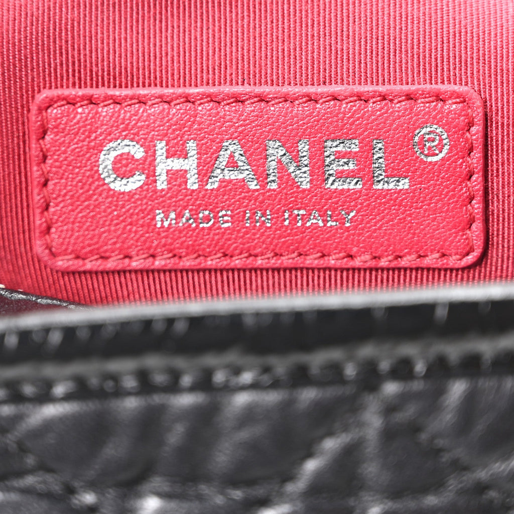 Chanel Aged Calfskin Quilted Small Gabrielle Hobo Black