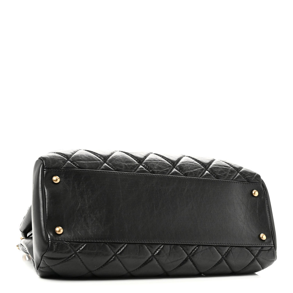 Chanel Aged Calfskin Large Just Mademoiselle Bowling Bag Black