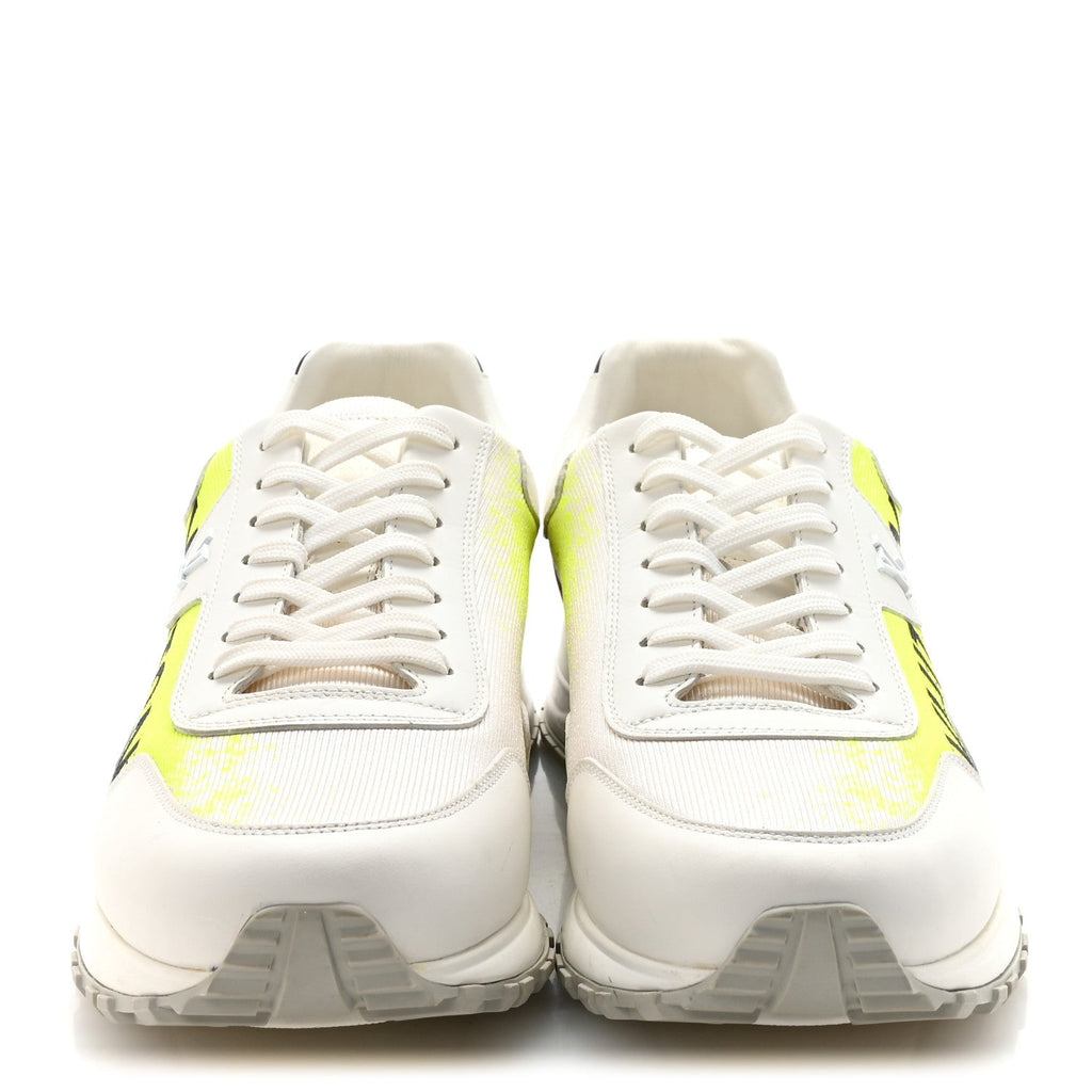 Louis Vuitton Calfskin Mens Run Away Sneakers  8 White Yellow Gradient
