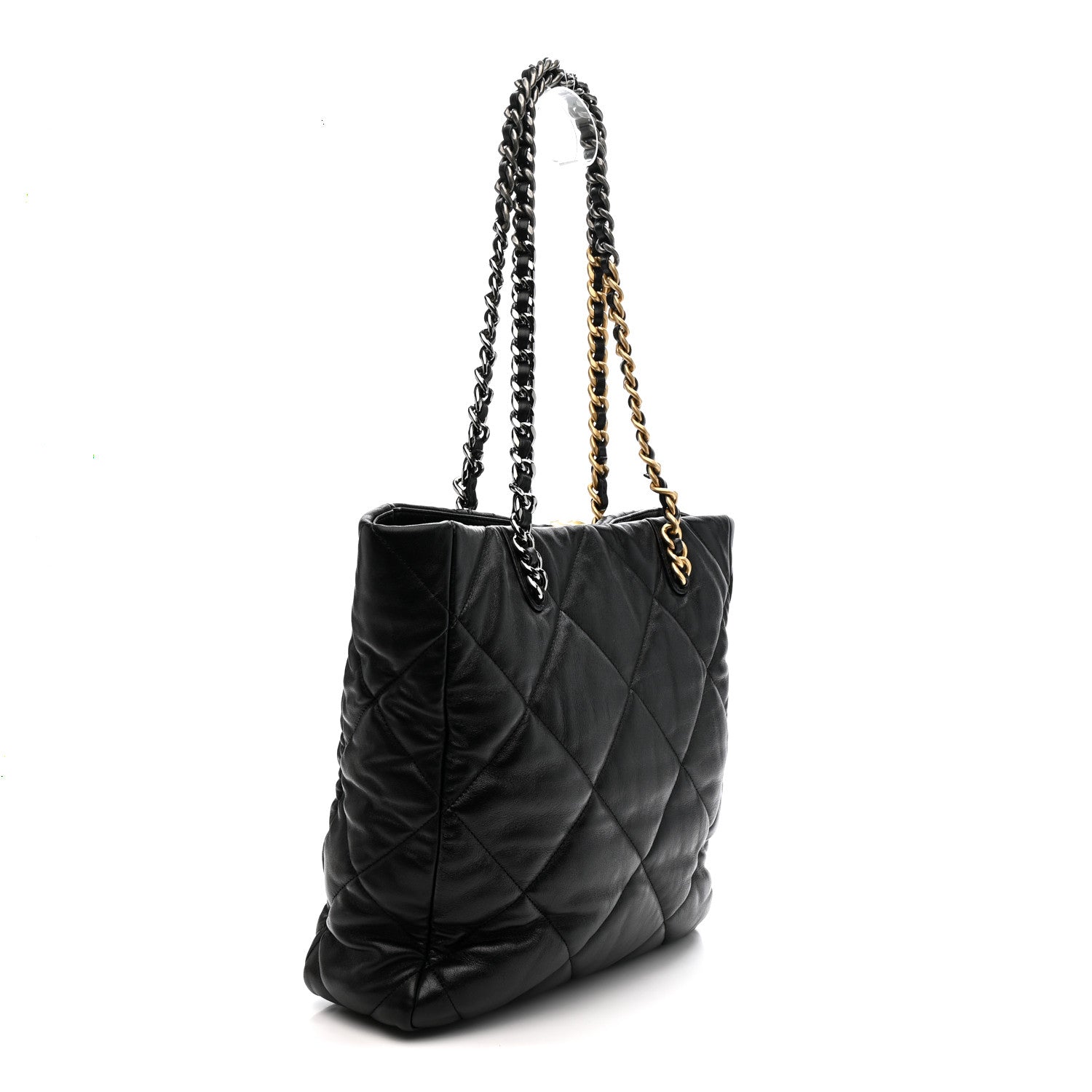 Chanel Lambskin Quilted Chanel 19 Shopping Bag Black