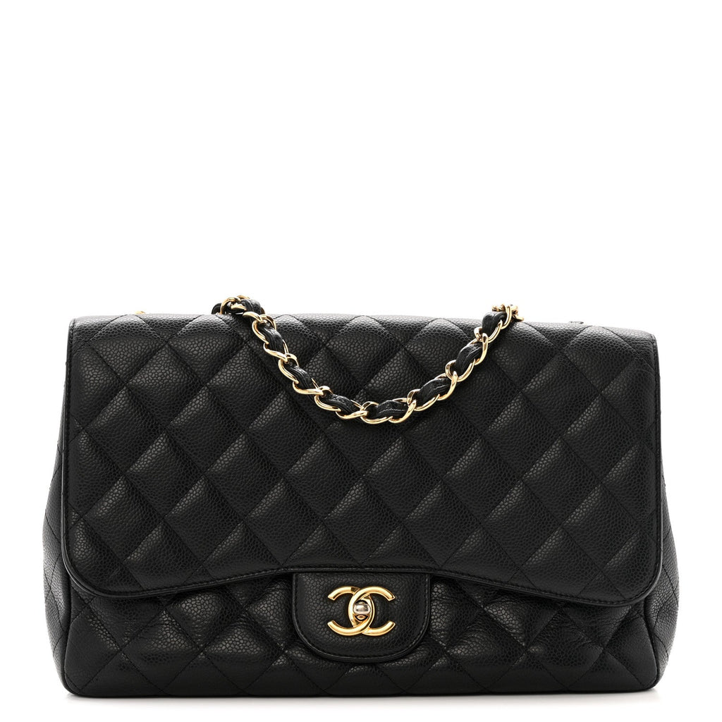 Chanel Caviar Quilted Jumbo Single Flap Black