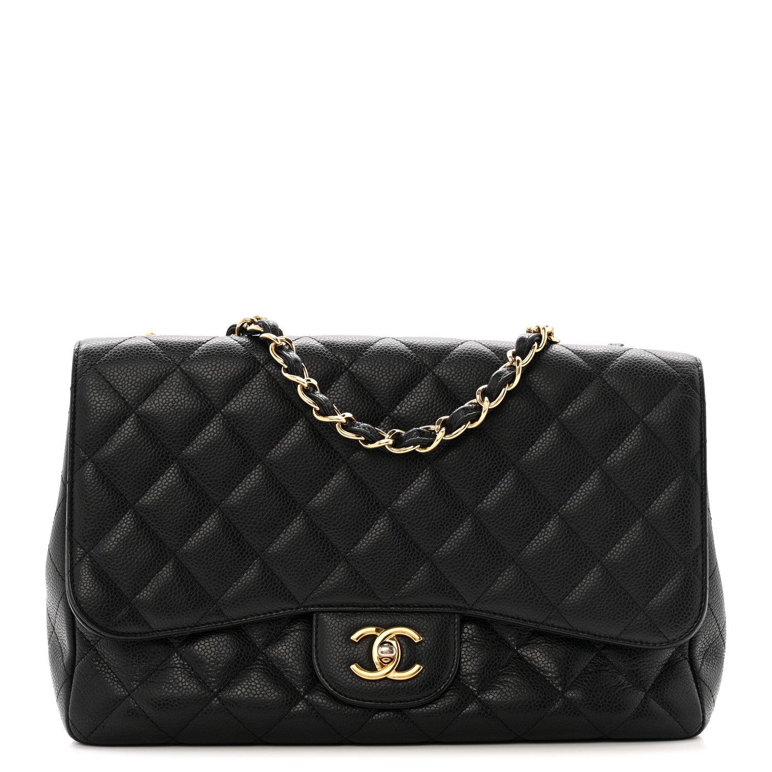 Chanel Caviar Quilted Jumbo Single Flap Black