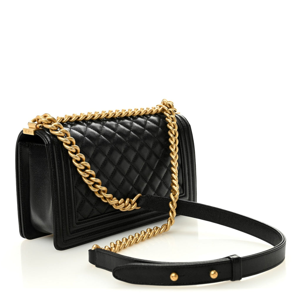 Chanel Caviar Quilted Medium Boy Flap Black