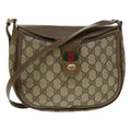 GUCCI GG Canvas Web Sherry Line Shoulder Bag Beige Red 10.02.056  44259