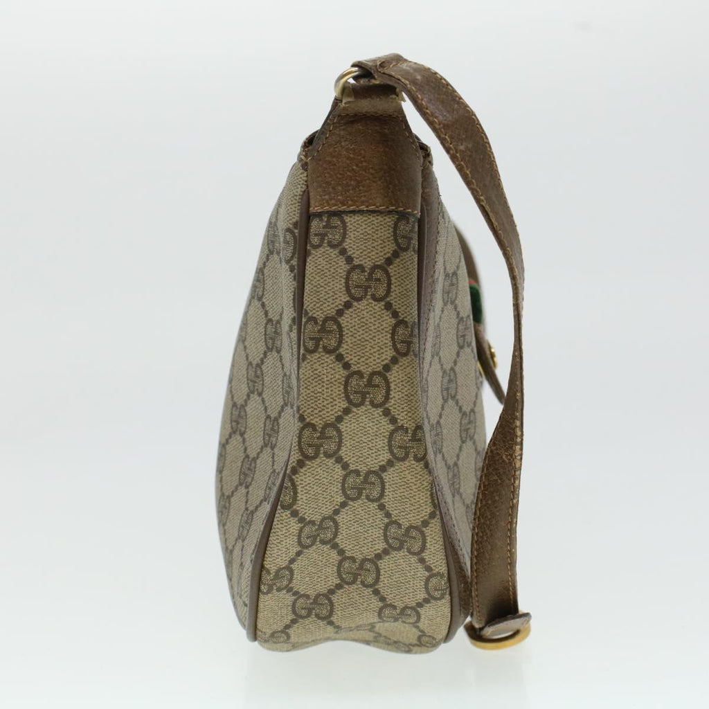 GUCCI GG Canvas Web Sherry Line Shoulder Bag Beige Red 10.02.056  44259