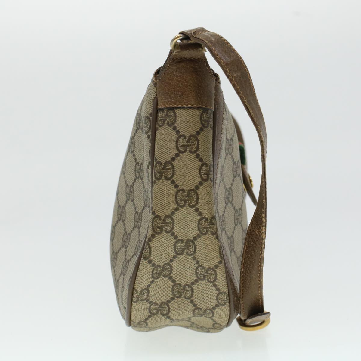 GUCCI GG Canvas Web Sherry Line Shoulder Bag Beige Red 10.02.056  44259