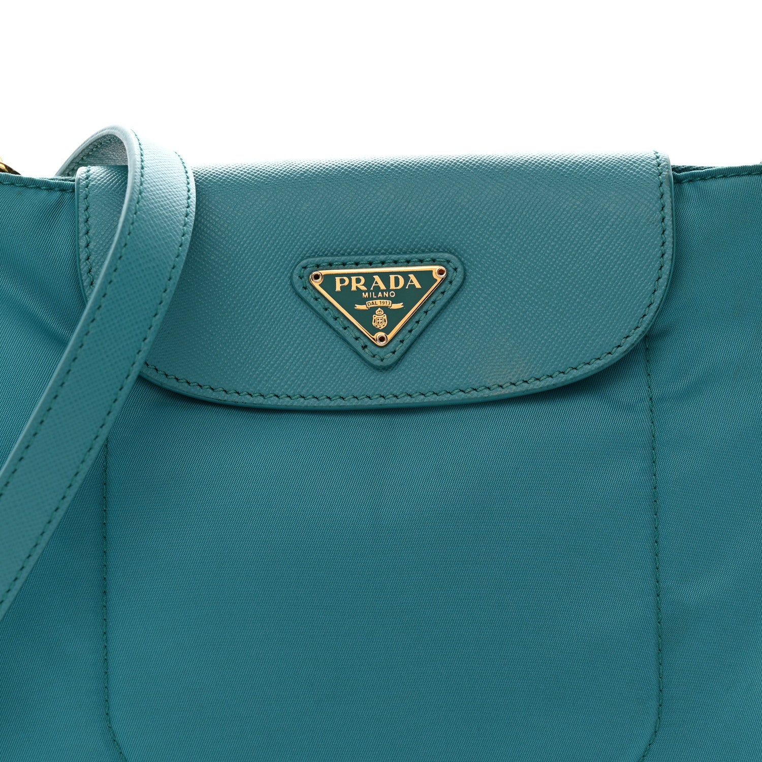 Prada Tessuto Nylon Saffiano Crossbody Bag Turchese