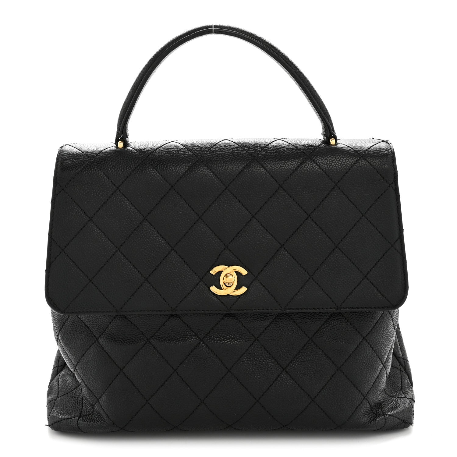 Chanel Caviar Quilted Jumbo Kelly Flap Black