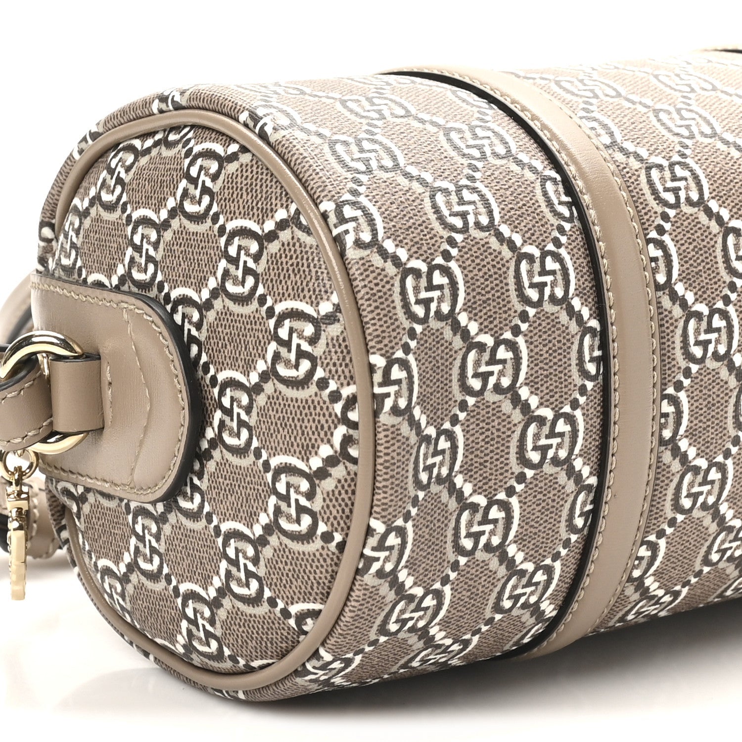 Gucci GG Shadow Monogram Ophidia Top Handle Bowler Bag Taupe