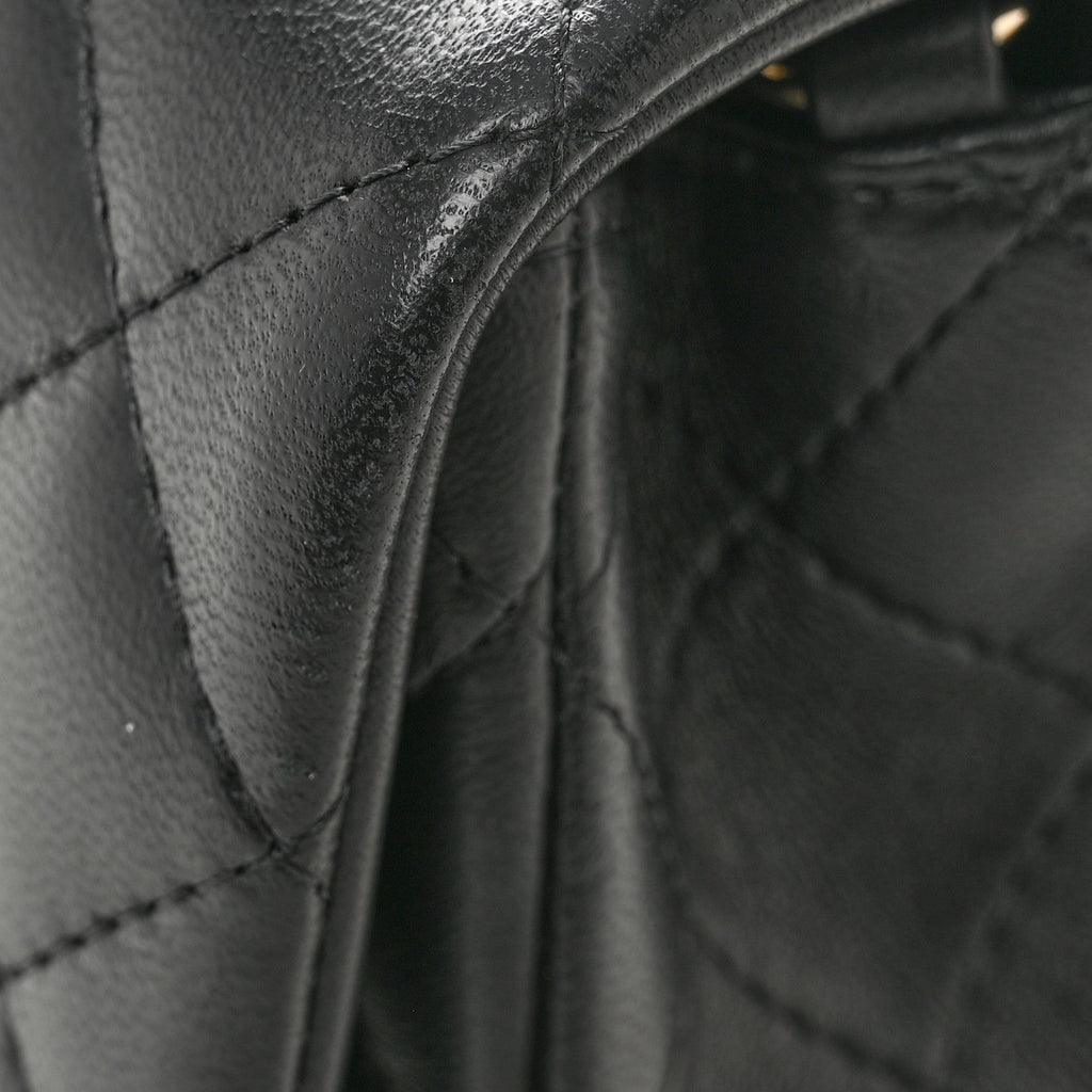 Chanel Lambskin Quilted Mini Rectangular Flap Black