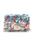 Chanel Calfskin Woven Fabric Rumbag Flap Blue White