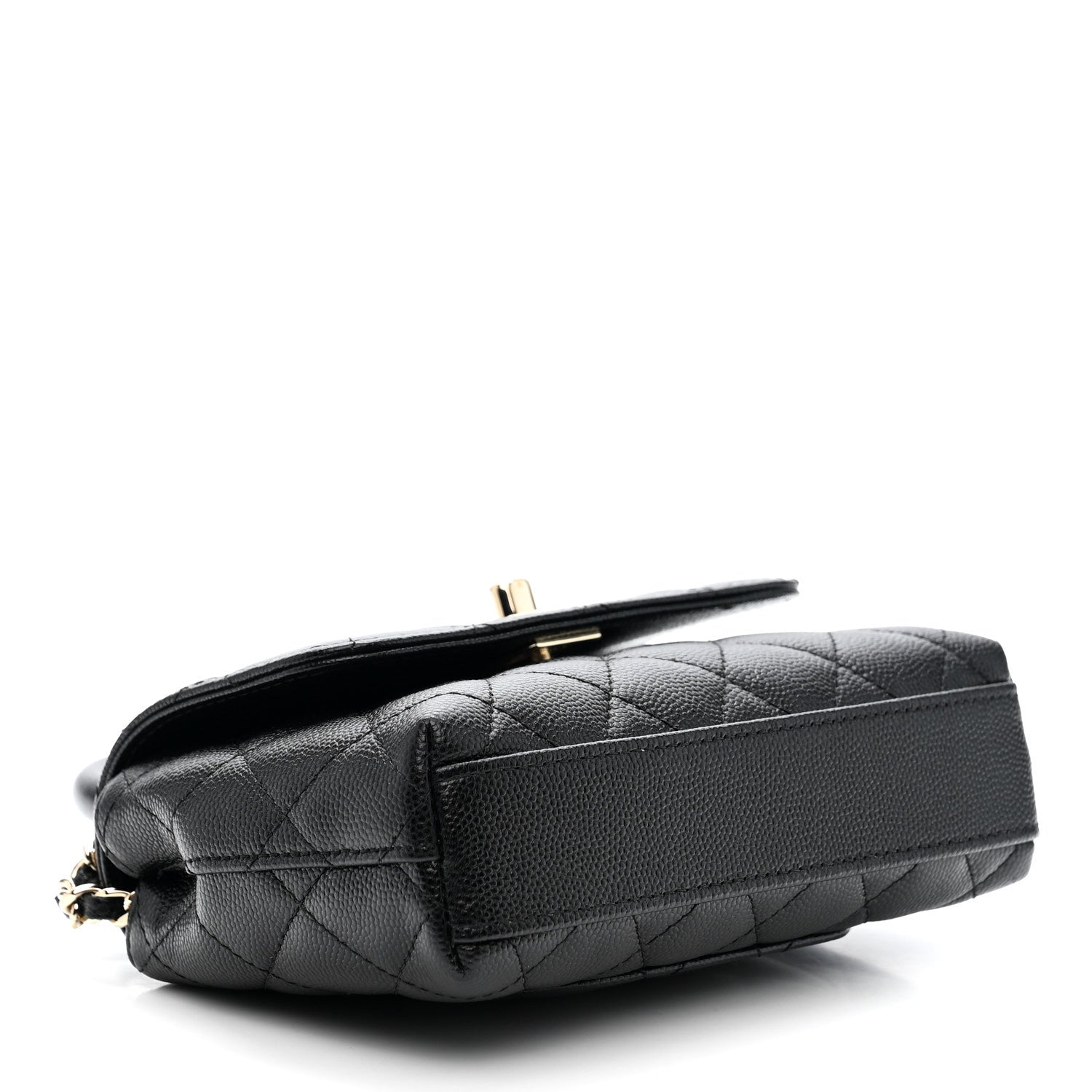 Chanel Caviar Quilted Coco Handle Clutch With Chain Black