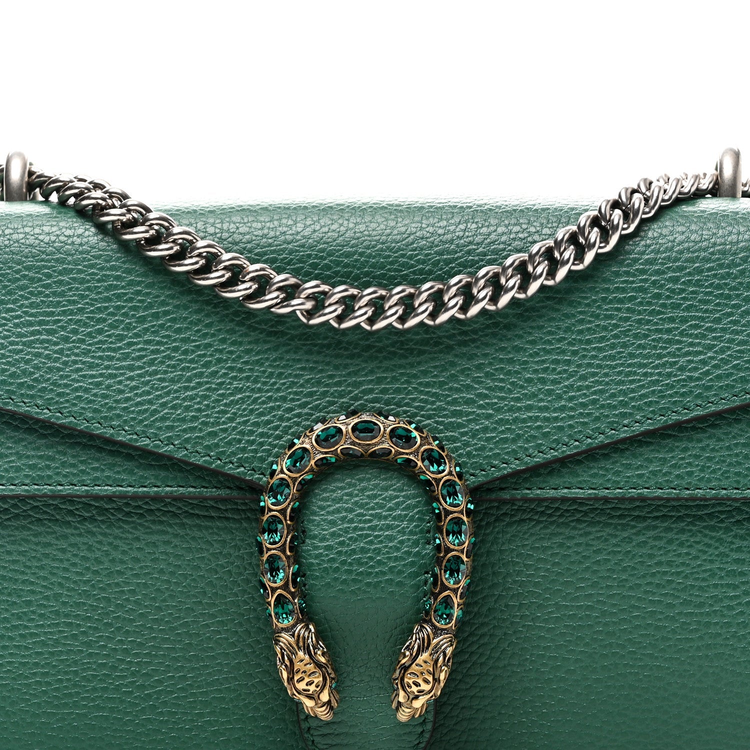 Gucci Pebbled Calfskin Small Dionysus Shoulder Bag Emerald