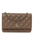 Chanel Caviar Quilted CC Turnlock Wallet On Chain WOC Brown