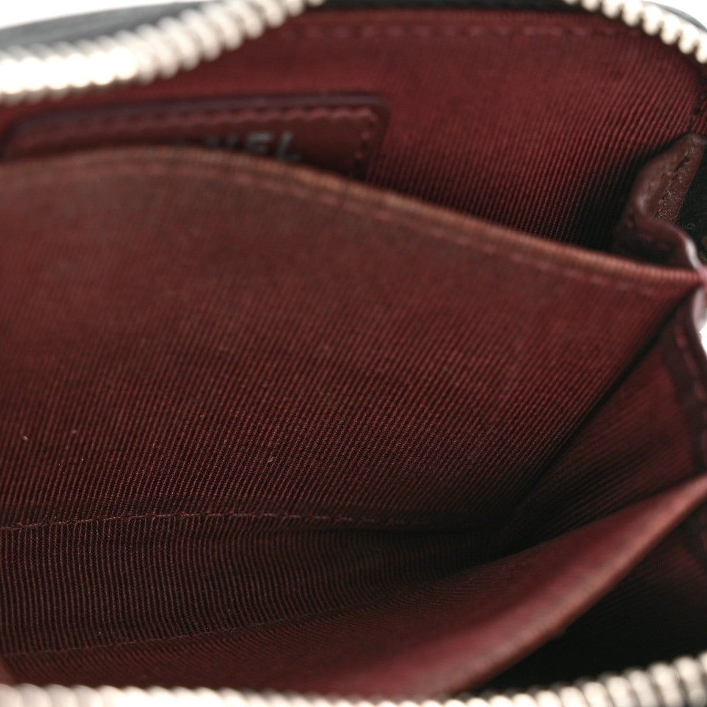 Caviar Quilted Zip Coin Purse Black