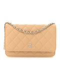 Chanel Caviar Quilted Wallet on Chain WOC Beige