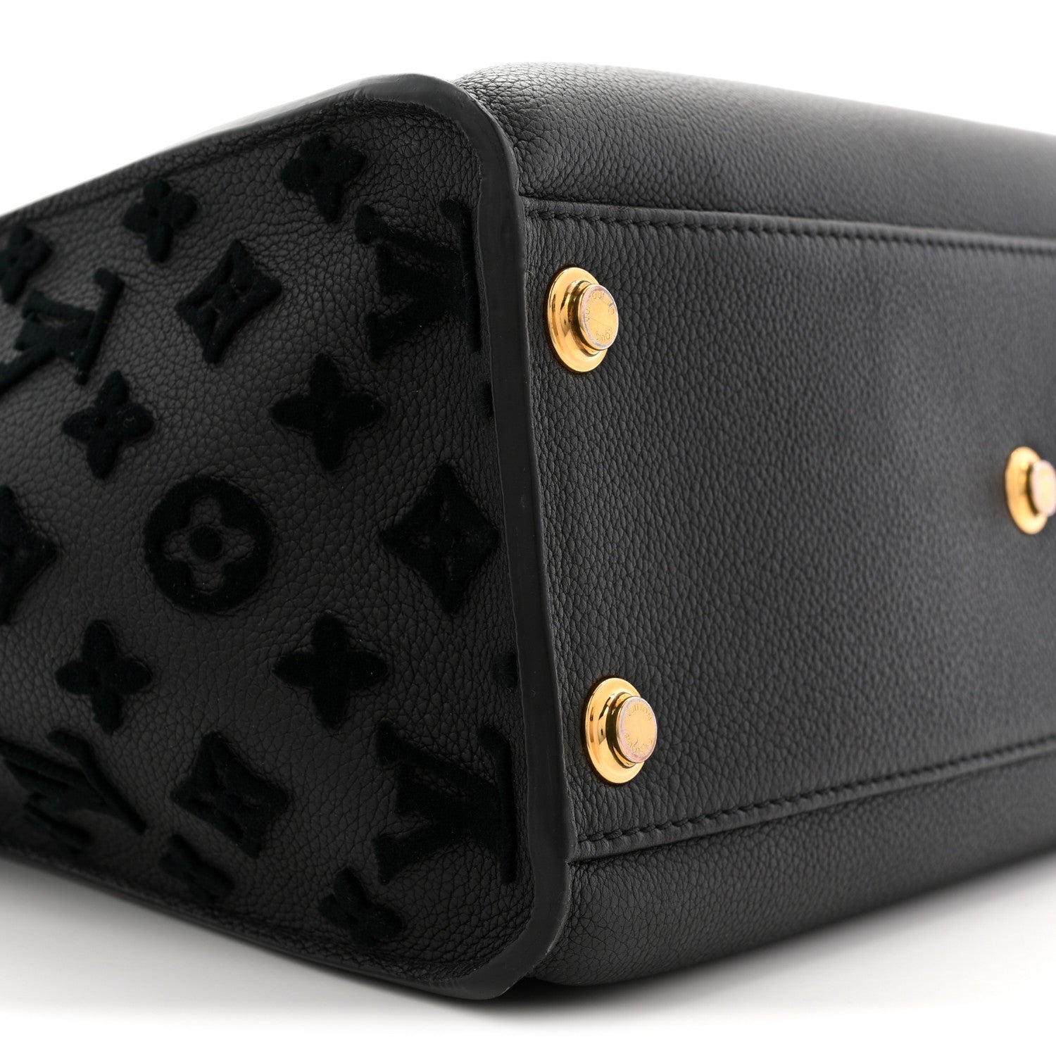 Louis Vuitton Calfskin Monogram Tufting On My Side Black