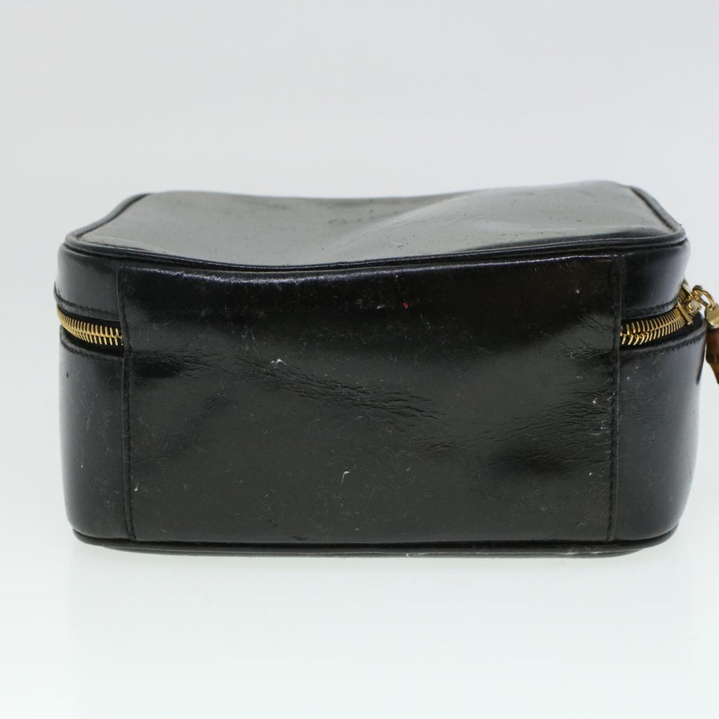 GUCCI Vanity Cosmetic Pouch Enamel 2way Black  44406