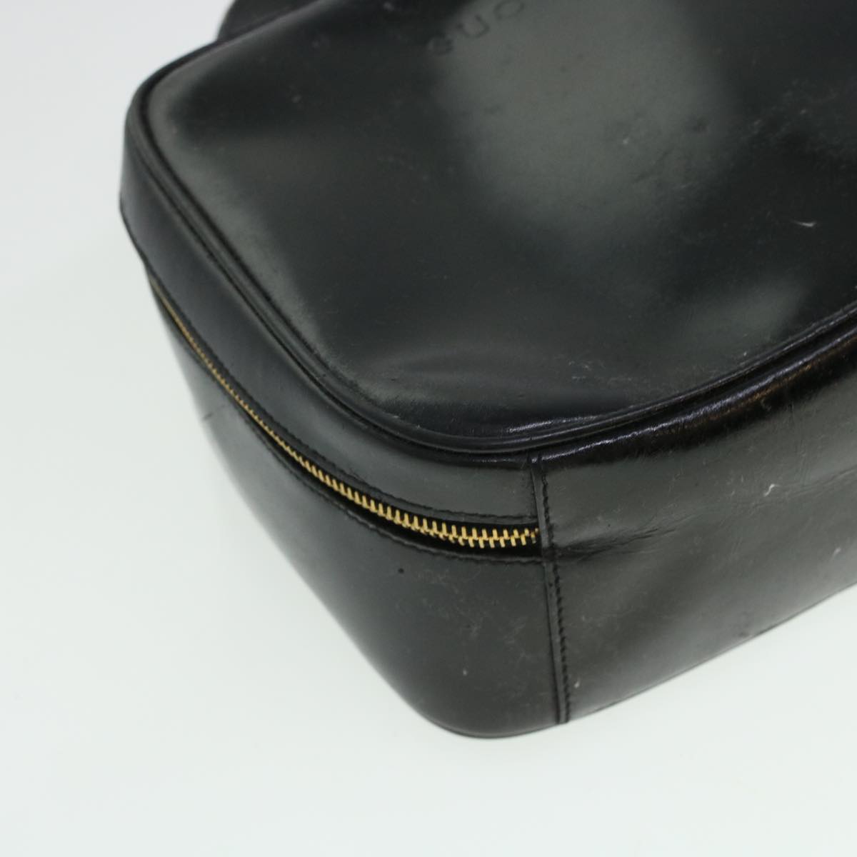 GUCCI Vanity Cosmetic Pouch Enamel 2way Black  44406