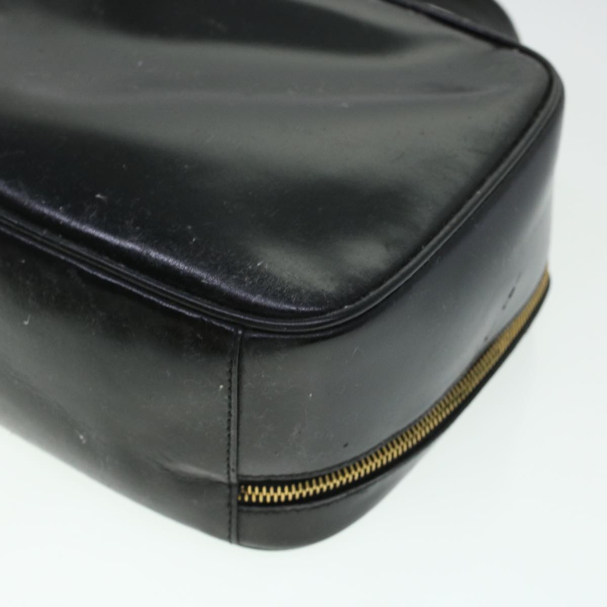 GUCCI Vanity Cosmetic Pouch Enamel 2way Black  44406