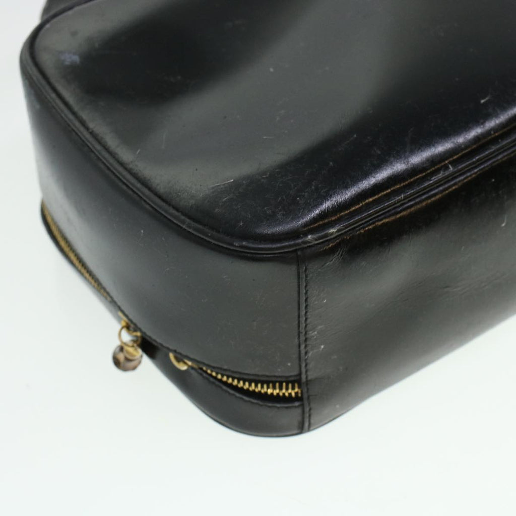 GUCCI Vanity Cosmetic Pouch Enamel 2way Black  44406