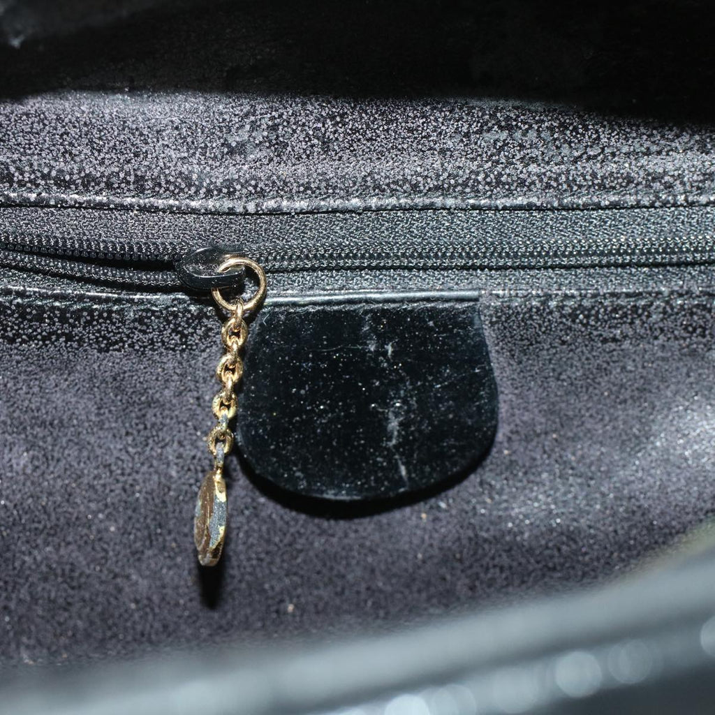 GUCCI Vanity Cosmetic Pouch Enamel 2way Black  44406