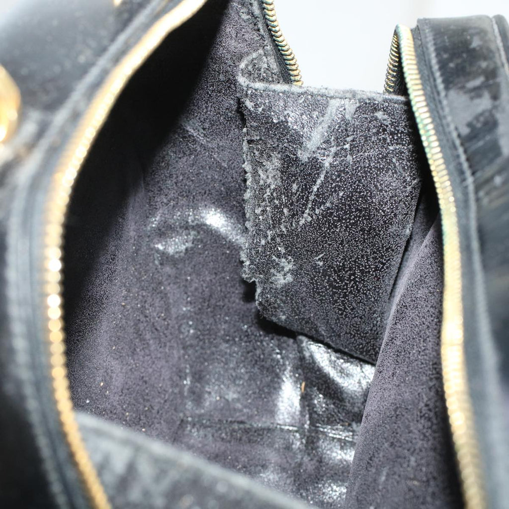 GUCCI Vanity Cosmetic Pouch Enamel 2way Black  44406