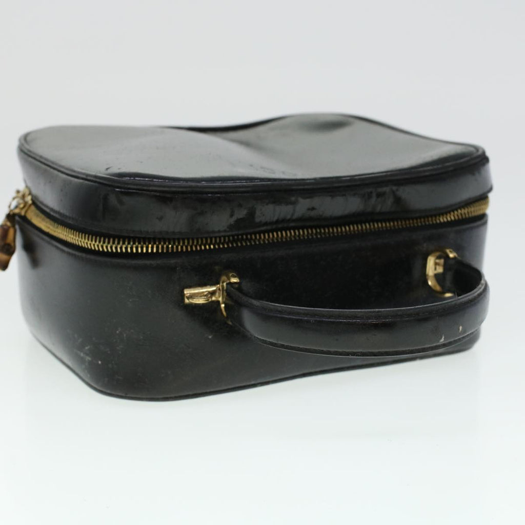 GUCCI Vanity Cosmetic Pouch Enamel 2way Black  44406