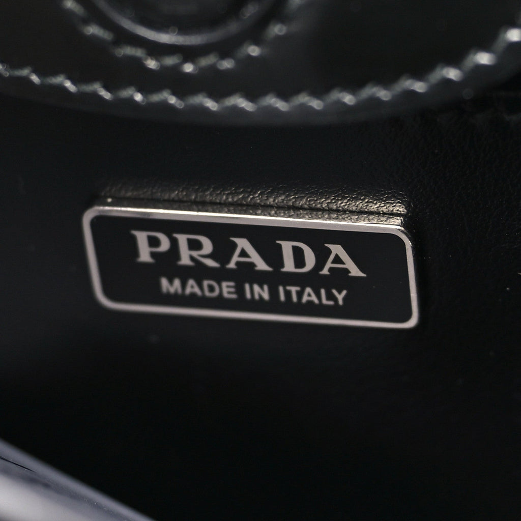 Prada Spazzolato Large Cleo Adjustable Strap Shoulder Bag Black