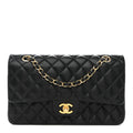 Chanel Lambskin Quilted Medium Double Flap Black