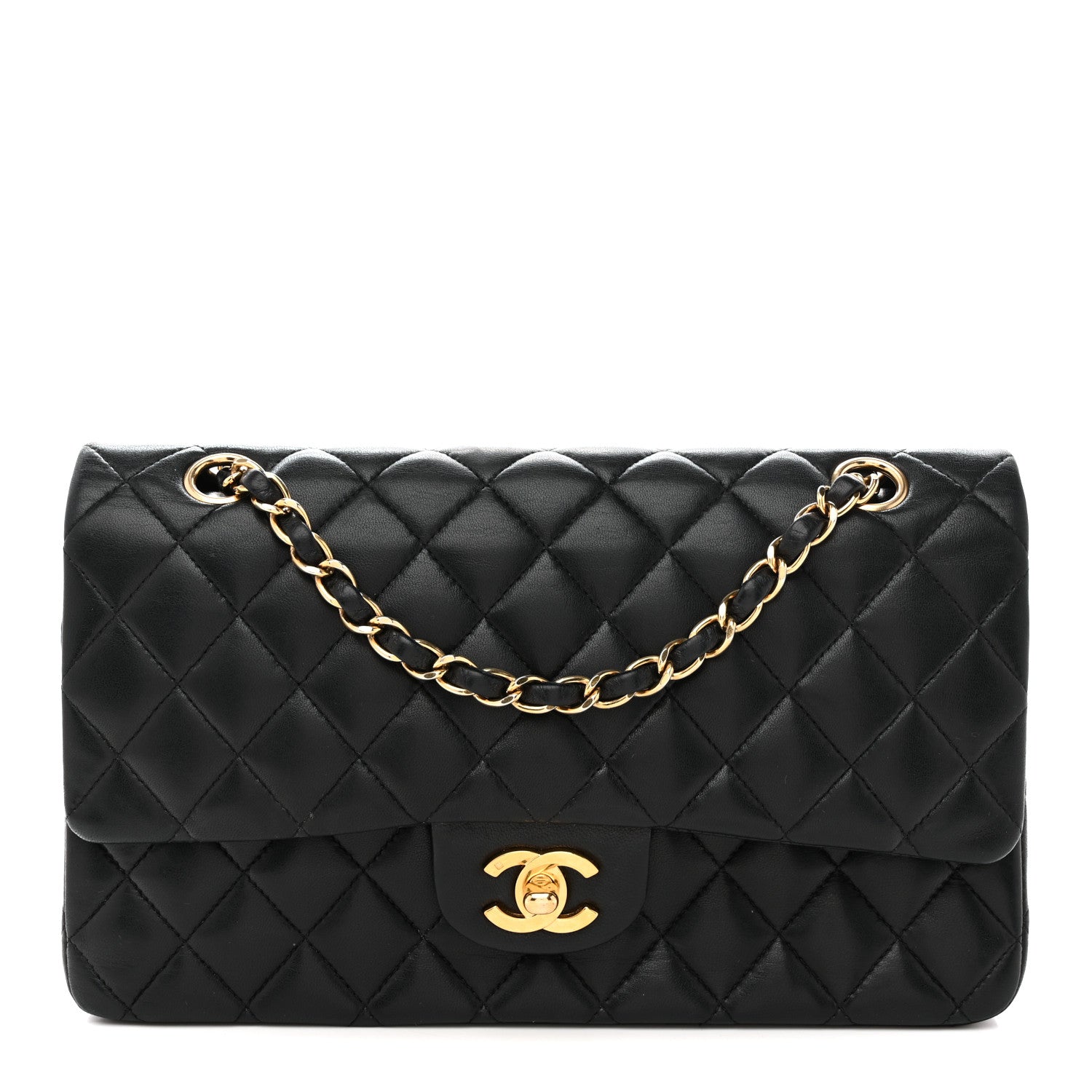 Chanel Lambskin Quilted Medium Double Flap Black