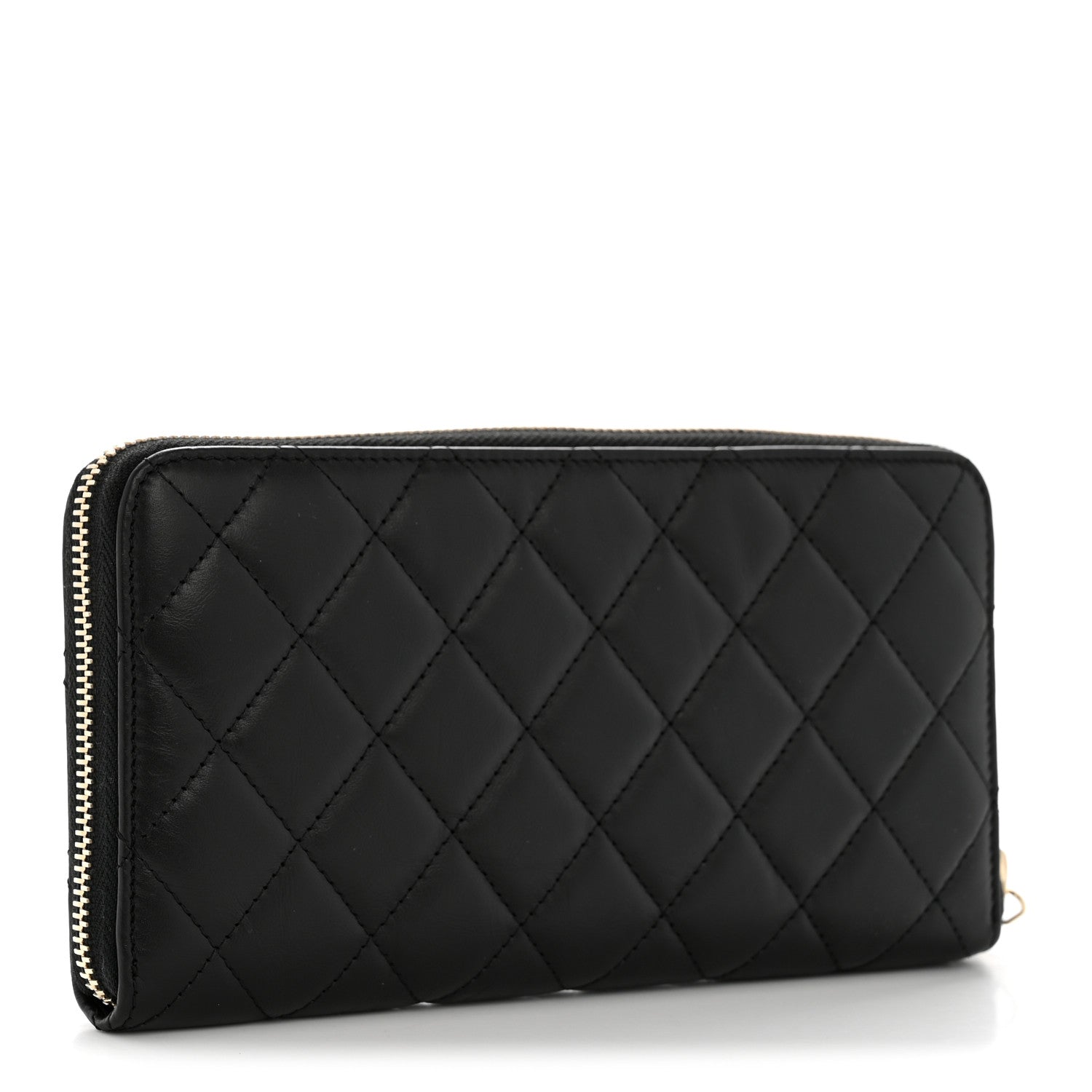 Aged Calfskin Quilted Lucky Charms 2.55 Reissue Zip Around Wallet Black