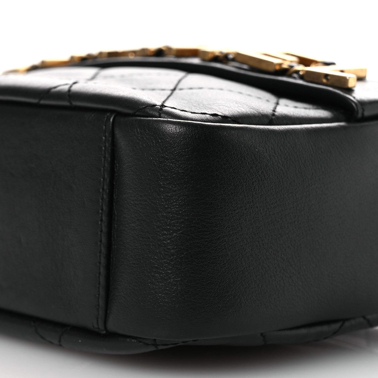 Chanel Calfskin Quilted Enchained Camera Case Bag Black