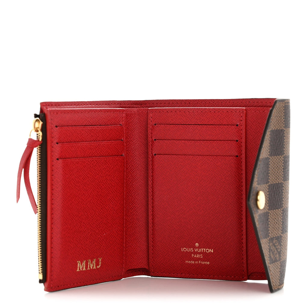Louis Vuitton Damier Ebene Victorine Wallet Red