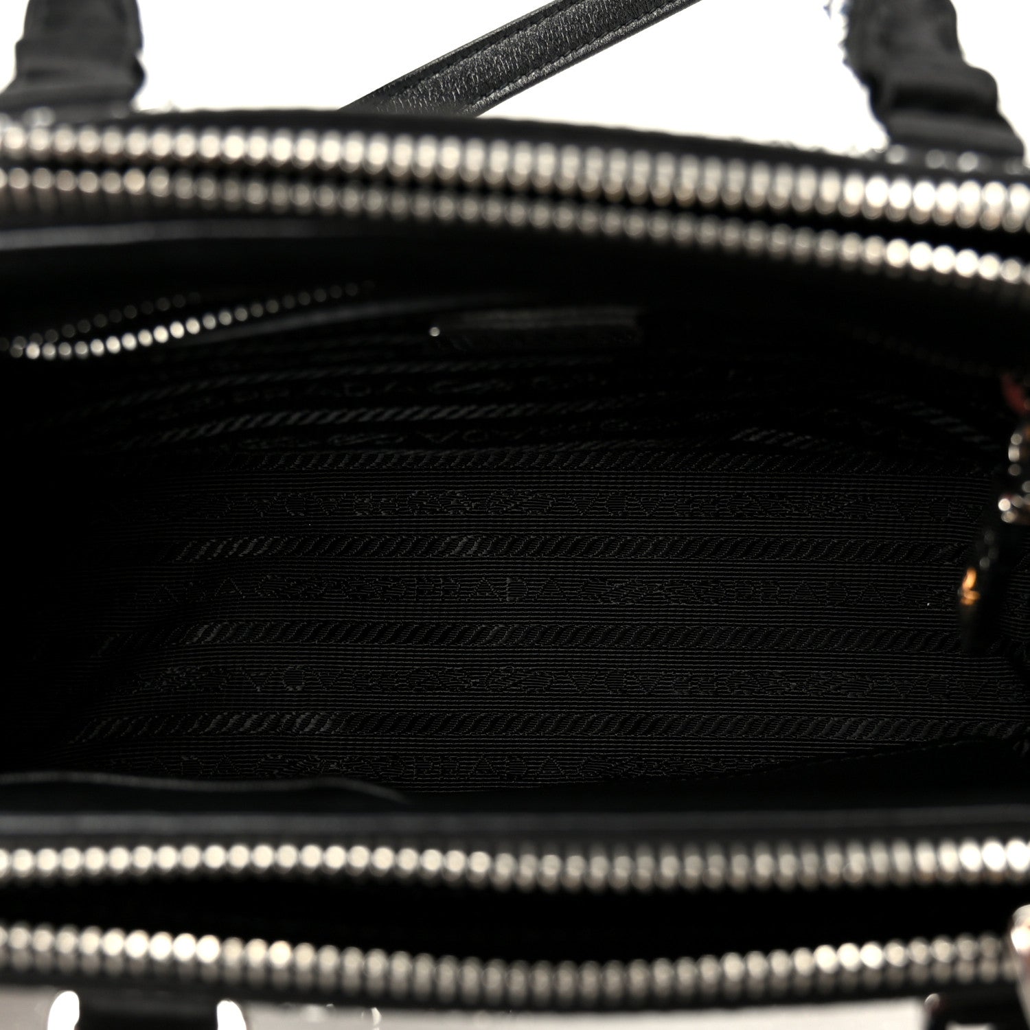 Prada Satin Crystal Mini Galleria Double Zip Tote Metal