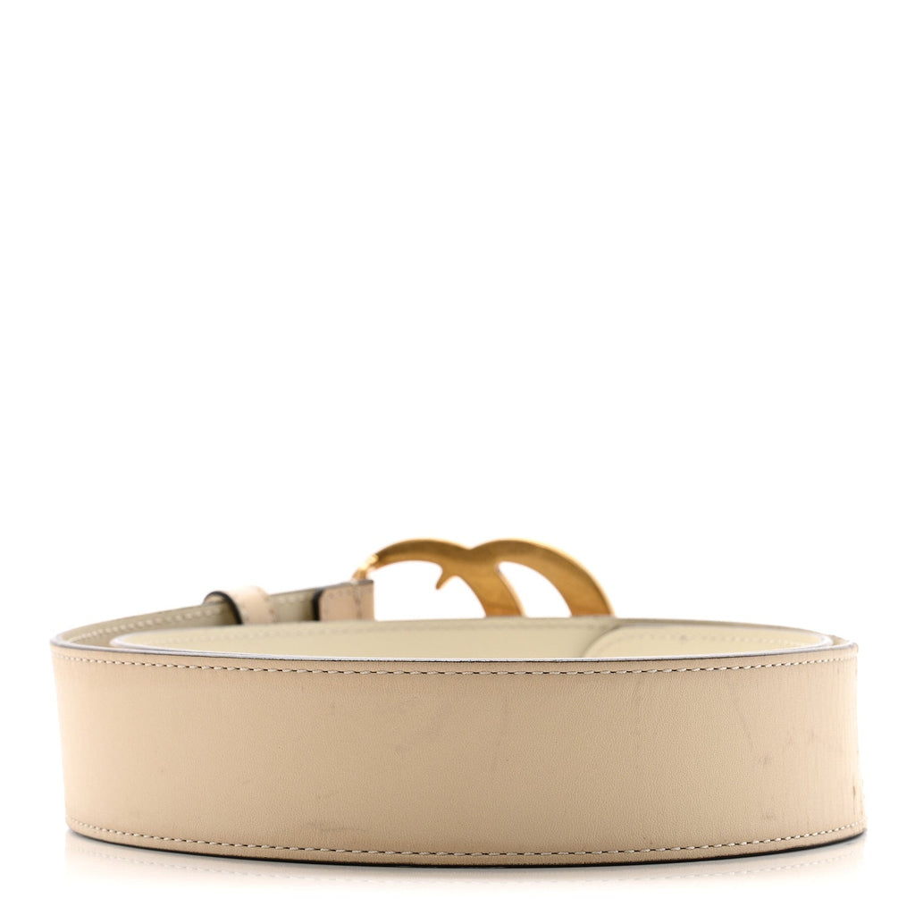 Gucci Calfskin Double G 40mm Belt 85 34 Mystic White