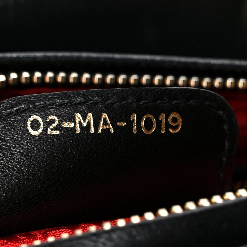Christian Dior Lambskin Cannage Medium Lady Dior Black