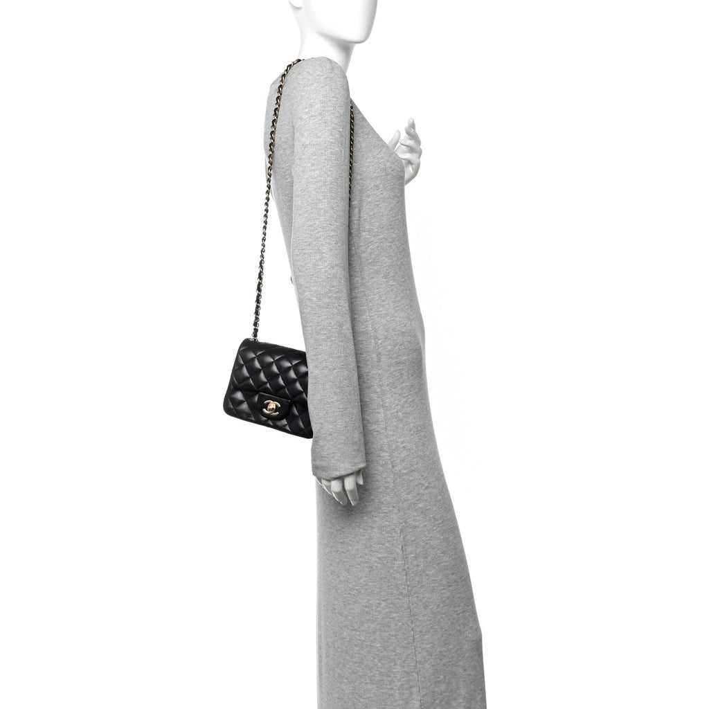 Chanel Lambskin Quilted Mini Square Flap Black