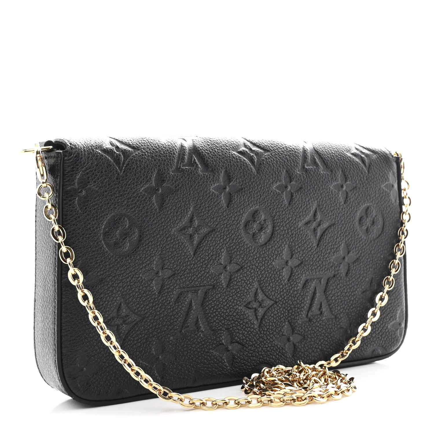 Louis Vuitton Empreinte Pochette Felicie Chain Wallet Black