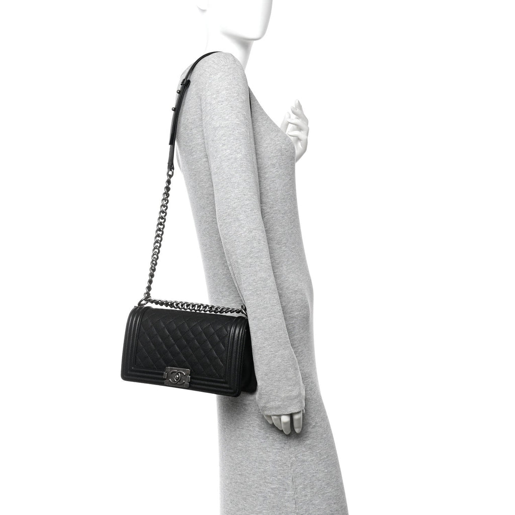 Chanel Caviar Quilted Medium Boy Flap Black