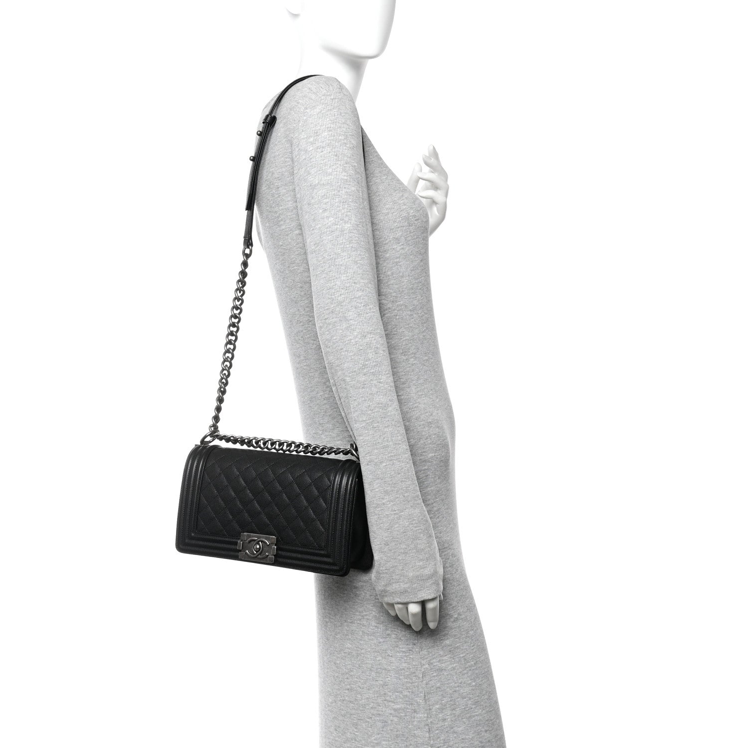 Chanel Caviar Quilted Medium Boy Flap Black
