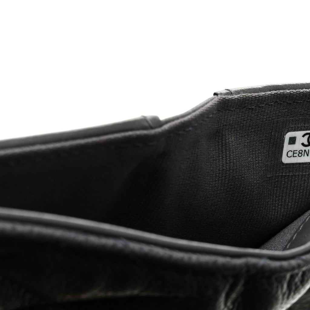 Caviar Quilted Medium Flap Wallet Grey