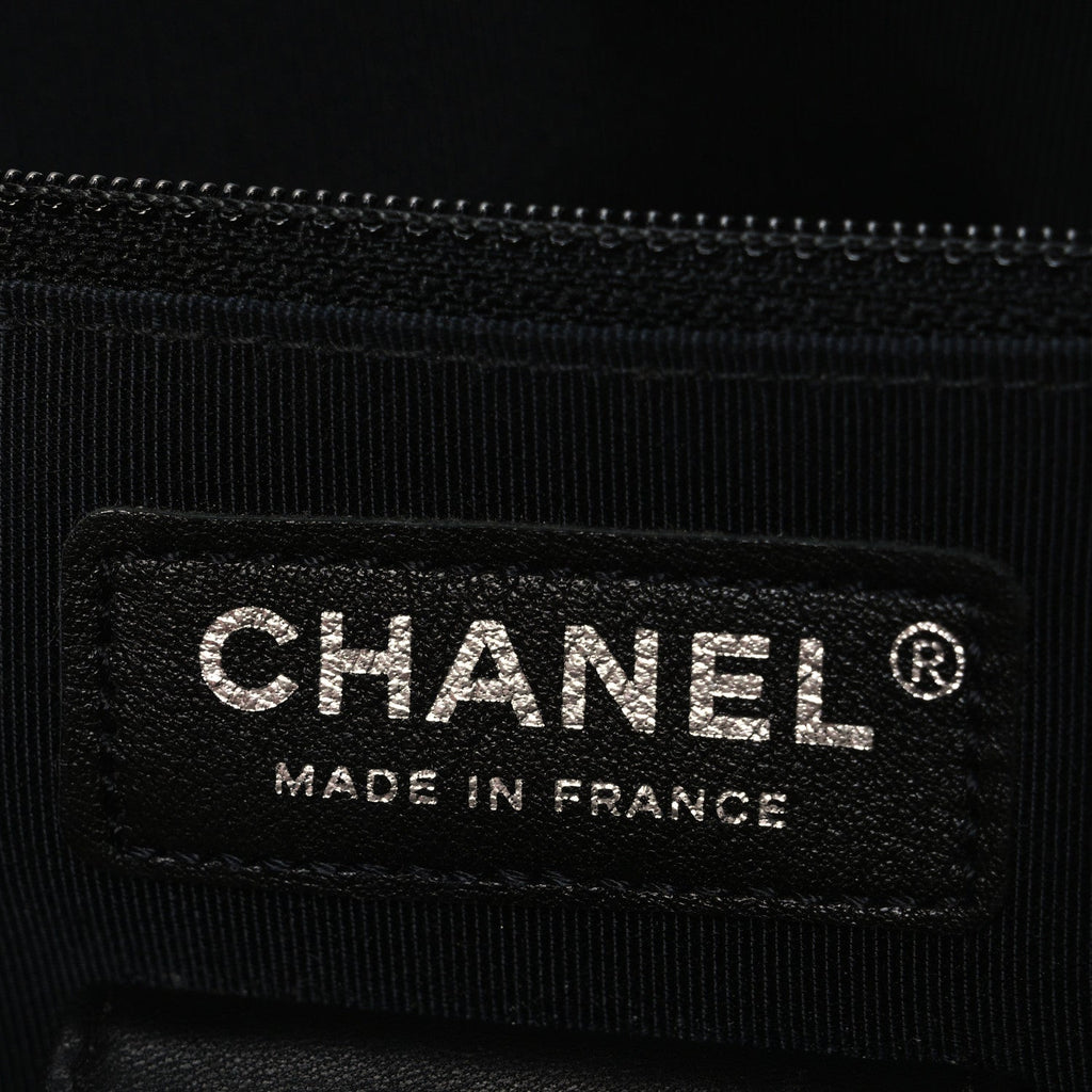 Chanel Tweed Paint Splatter Print Flap Black White