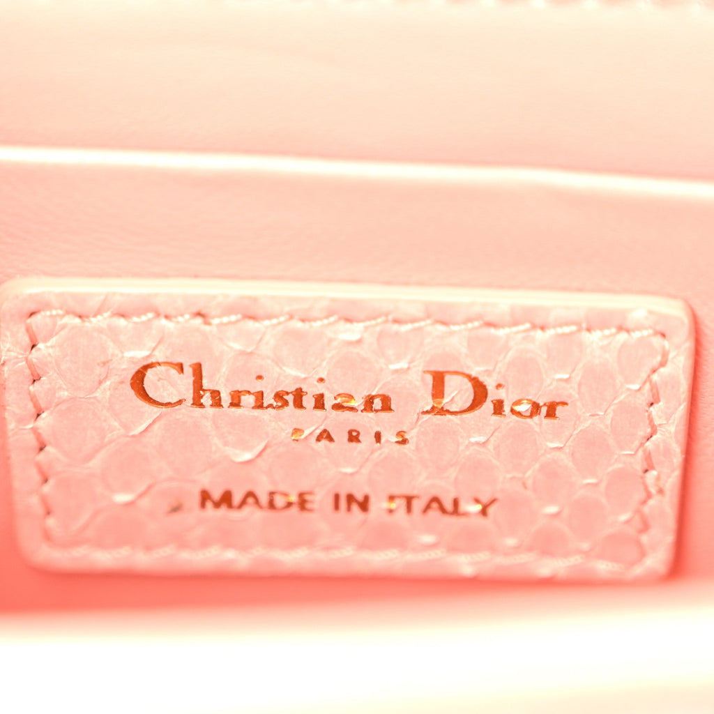 Christian Dior Snakeskin 30 Montaigne Box Bag Rose Clair