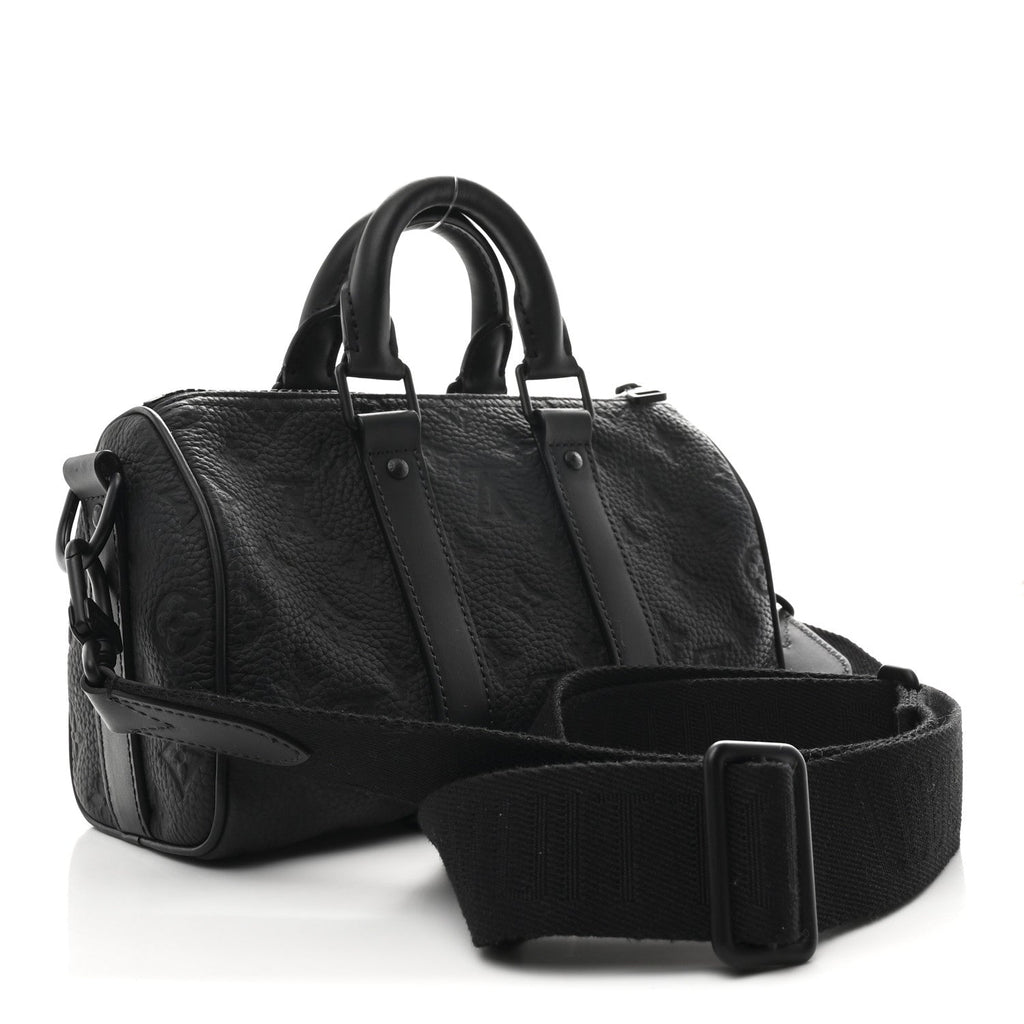 Louis Vuitton Monogram Taurillon Keepall Bandouliere 25 Black
